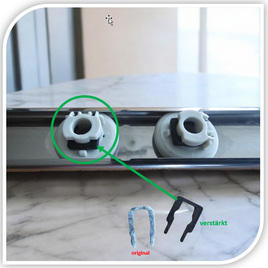 4x Optimierte Miele Ersatz-Korbführungsrolle-Klammer aus hochwertigem Material