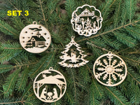 
              5 Set Weihnachtsdekoration, Hängende Holz Weihnachtsbaum Deko Christbaumschmuck
            