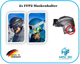 Maskenhalter für Skihelm Snowboardhelm FFP Masken Halter - Set - Ski Snowboard