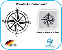 
              Windrose Wanddeko | 36 x 36 cm | Windrose Kompassrose Kompass Deko
            