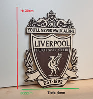 
              Liverpool LFC Laser Cut Wanddeko Fußball Fan handbemalen Handmade
            